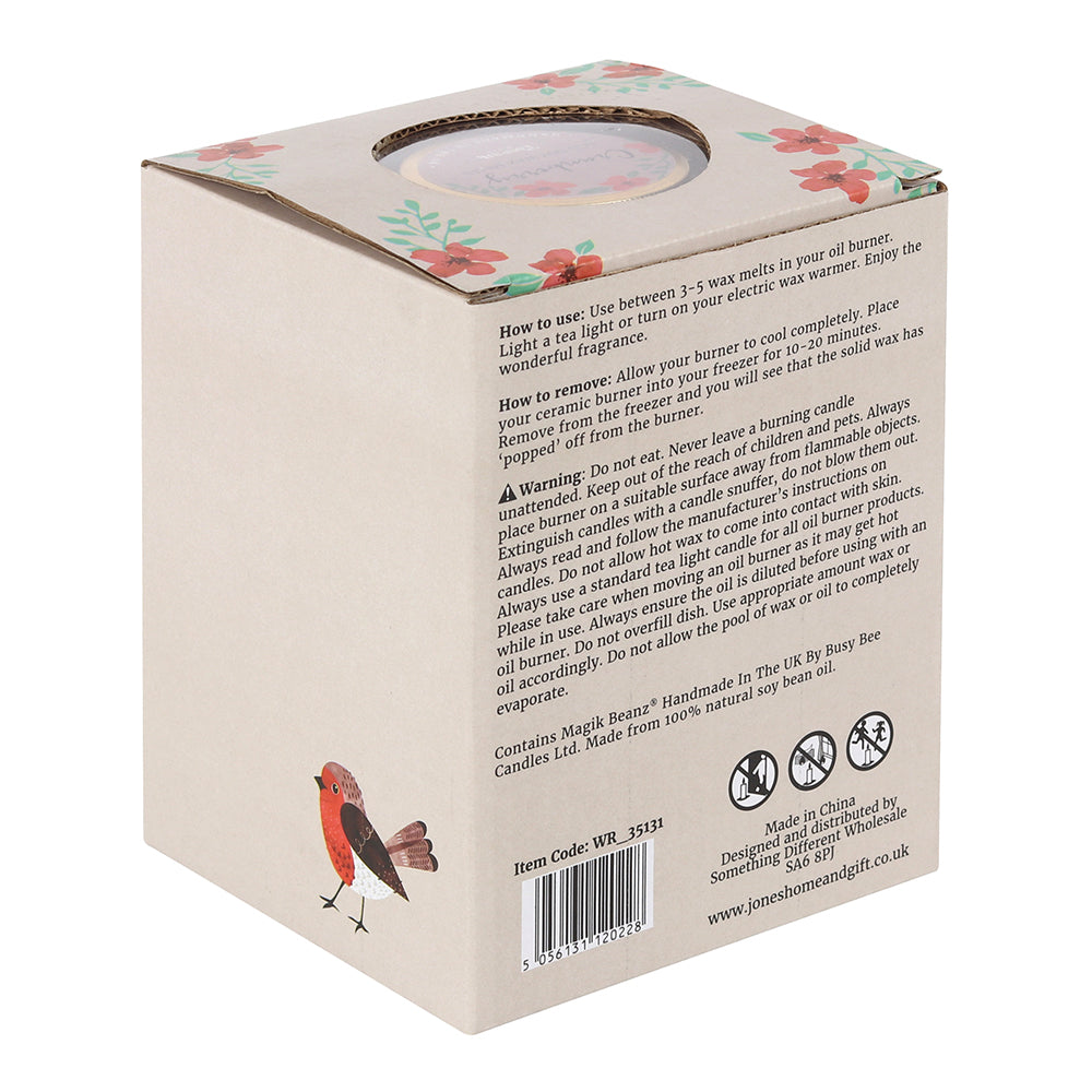 Garden Robin Wax Melt Burner Gift Set