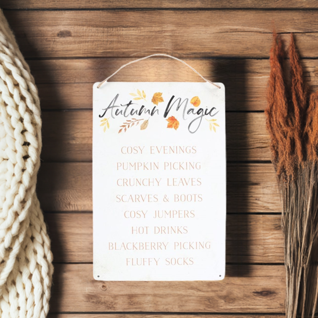 Autumn Magic Metal Hanging Sign