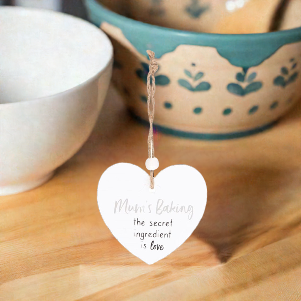 Mum's Baking Secret Ingredient Hanging Heart Sentiment Sign