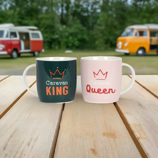 Caravan King and Queen Mug Set