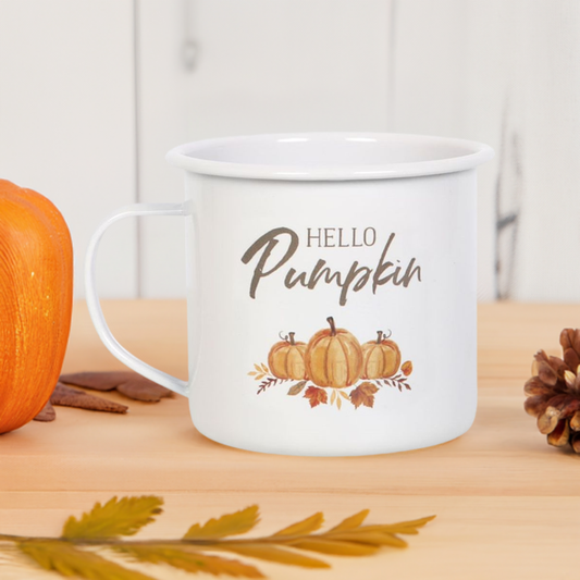 Hello Pumpkin Enamel Mug