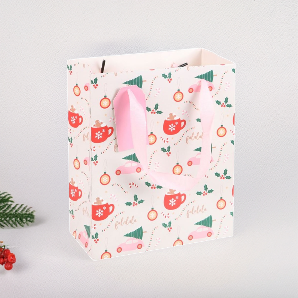 23cm Medium Sugarplum Fun Christmas Print Gift Bag