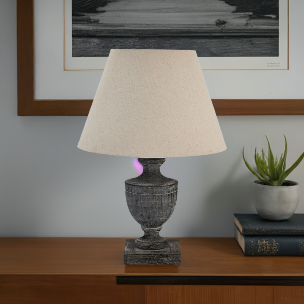 Incia Urn Wooden Table Lamp