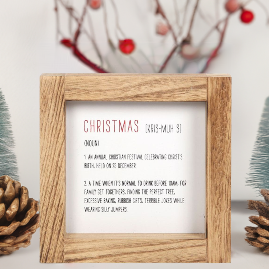 Christmas Definition Wooden Sign