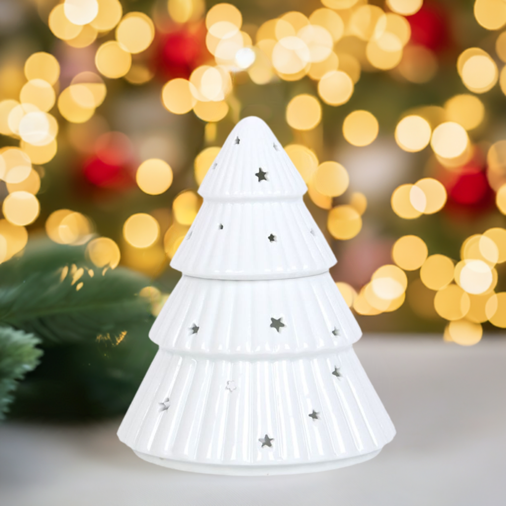 White Christmas Tree Oil Burner