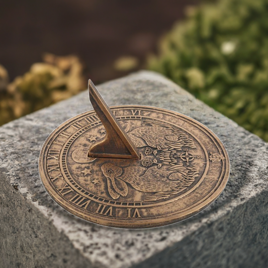 Moon Gazing Hare Terracotta Sundial by Lisa Parker