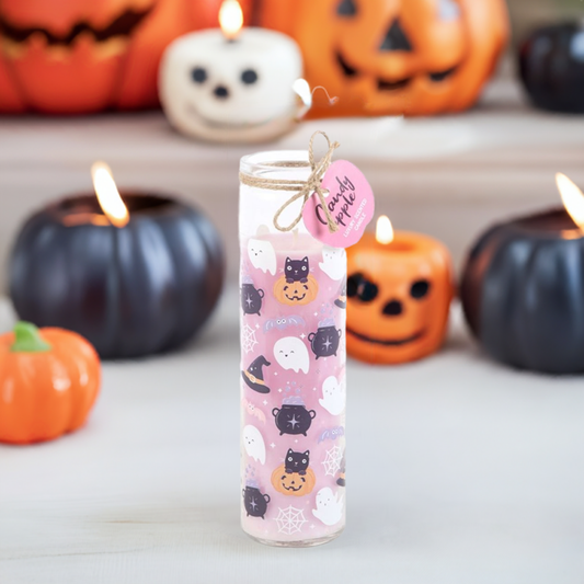 Pastel Halloween Candy Apple Tube Candle