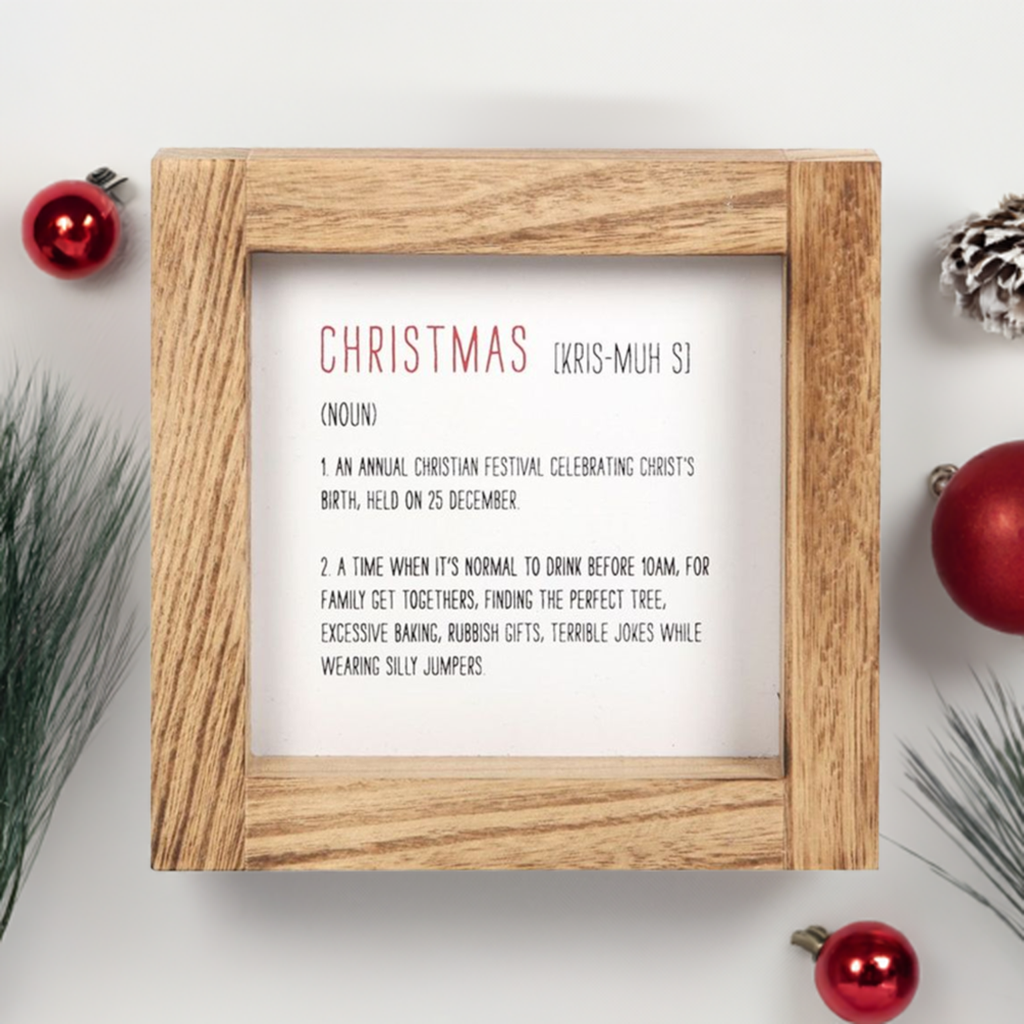 Christmas Definition Wooden Sign