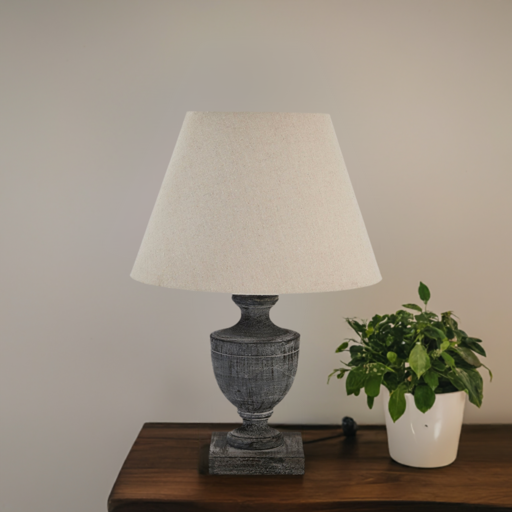 Incia Urn Wooden Table Lamp