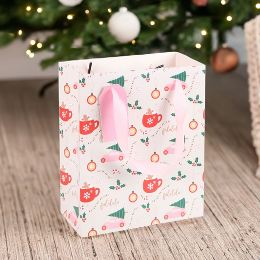 23cm Medium Sugarplum Fun Christmas Print Gift Bag