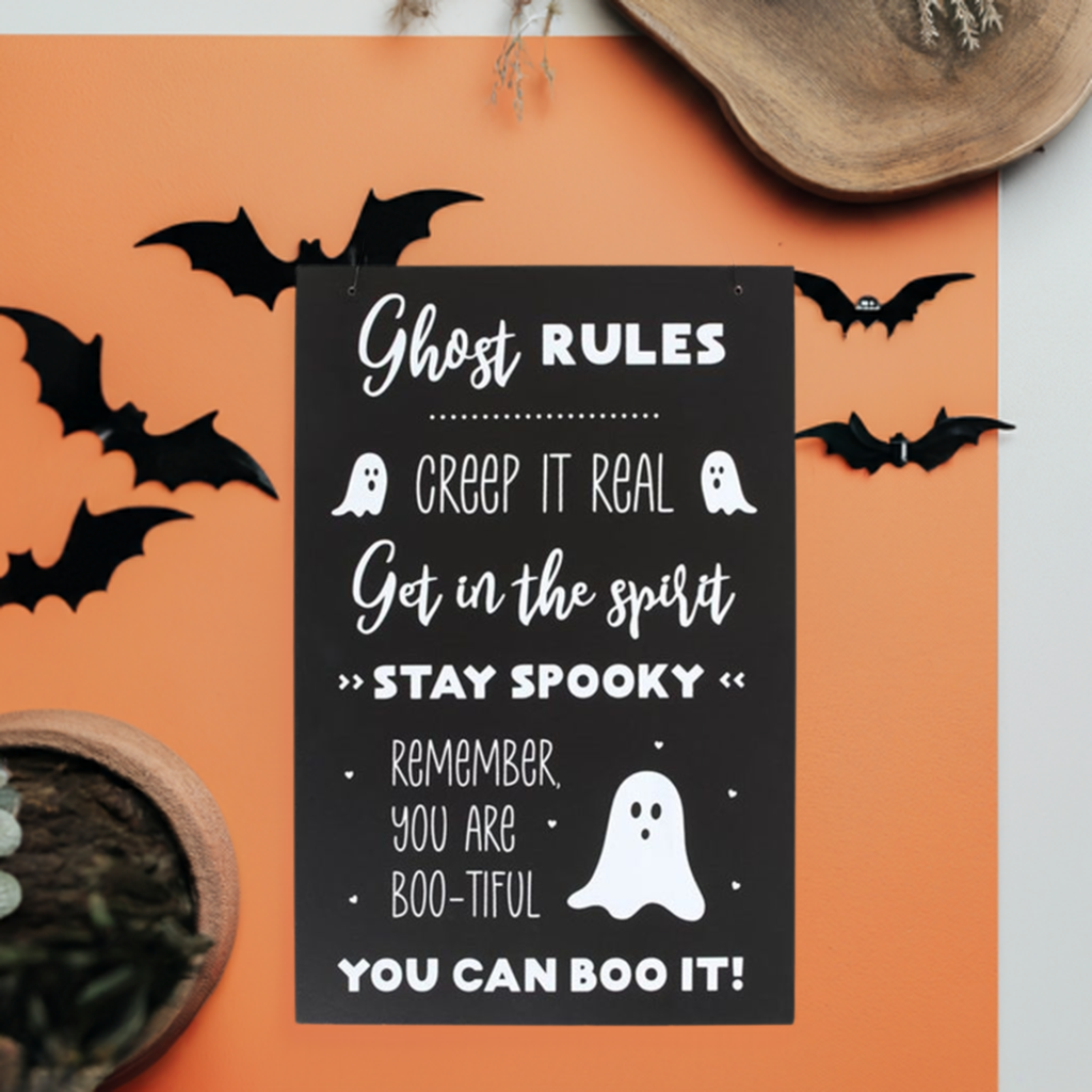 30cm Ghost Rules Hanging Sign