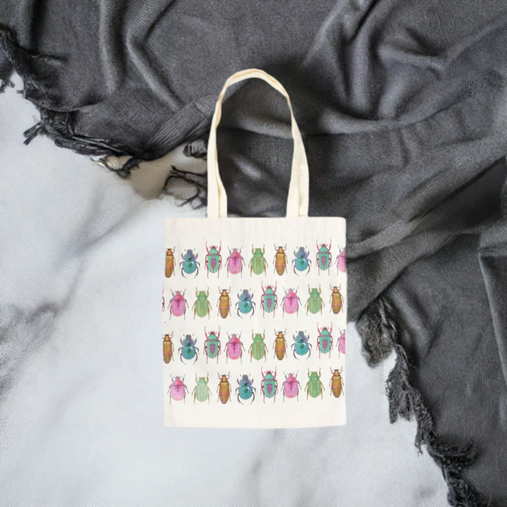 Beetle Print Polycotton Tote Bag