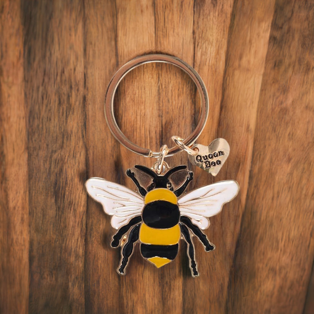 Queen Bee Enamel Keyring