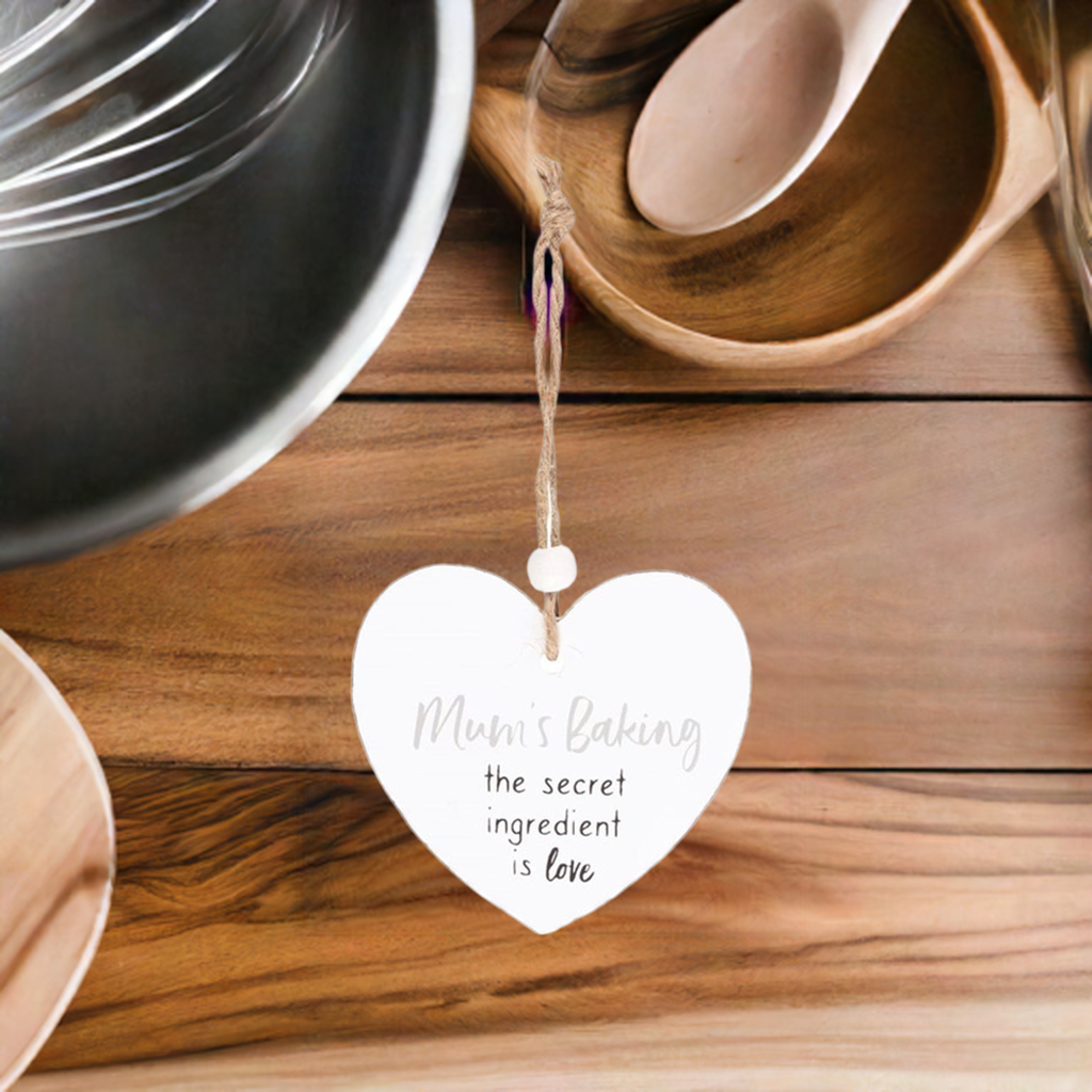 Mum's Baking Secret Ingredient Hanging Heart Sentiment Sign