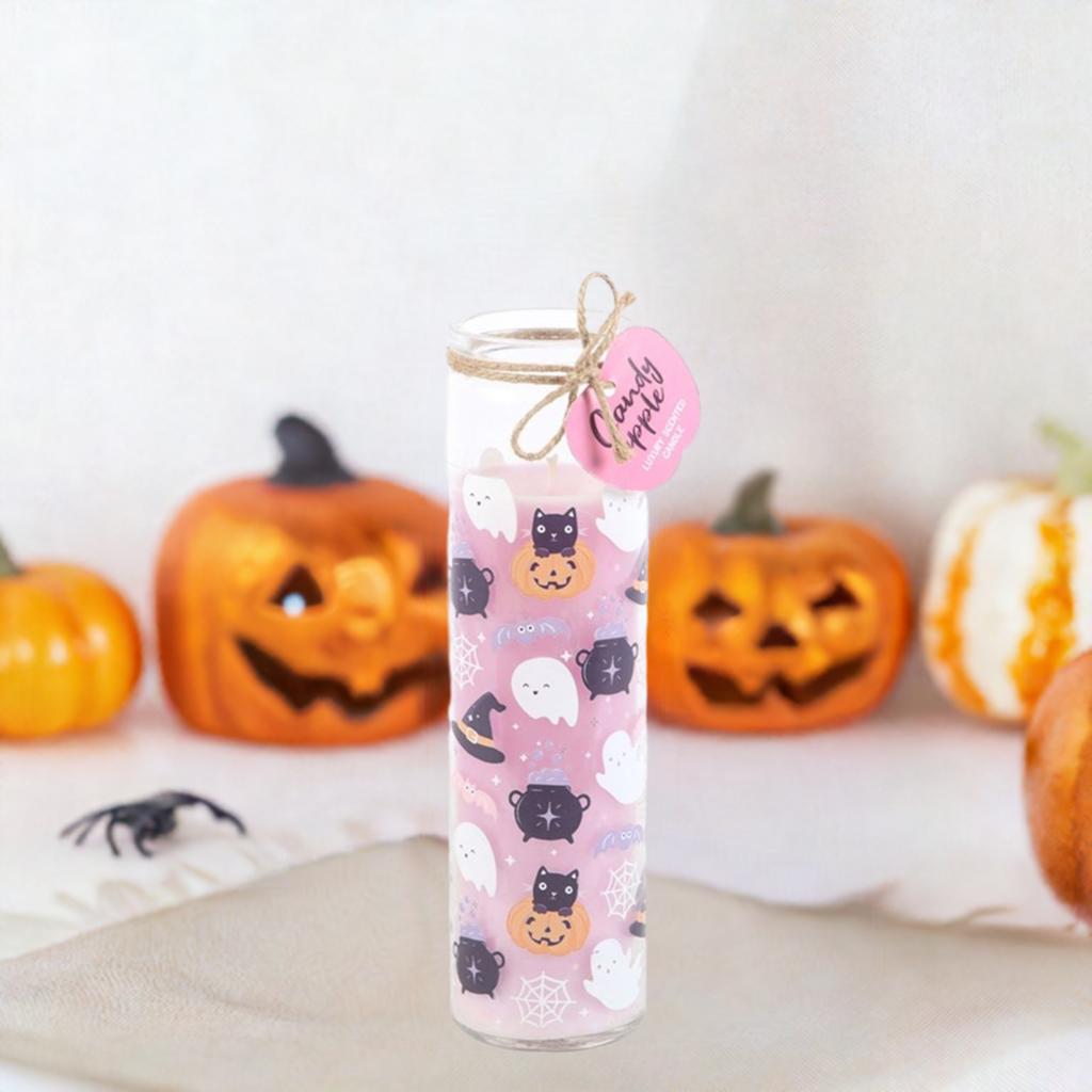 Pastel Halloween Candy Apple Tube Candle