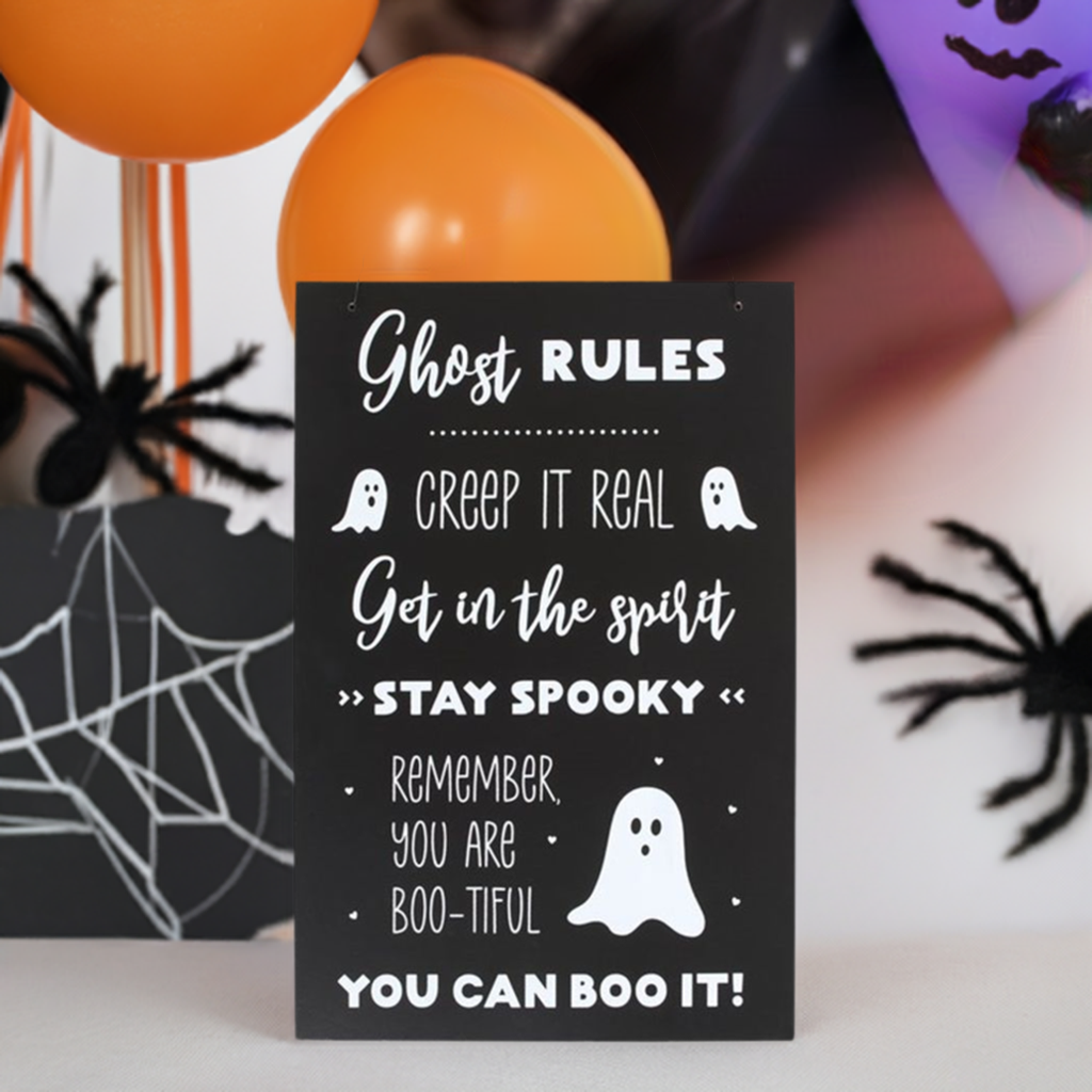 30cm Ghost Rules Hanging Sign