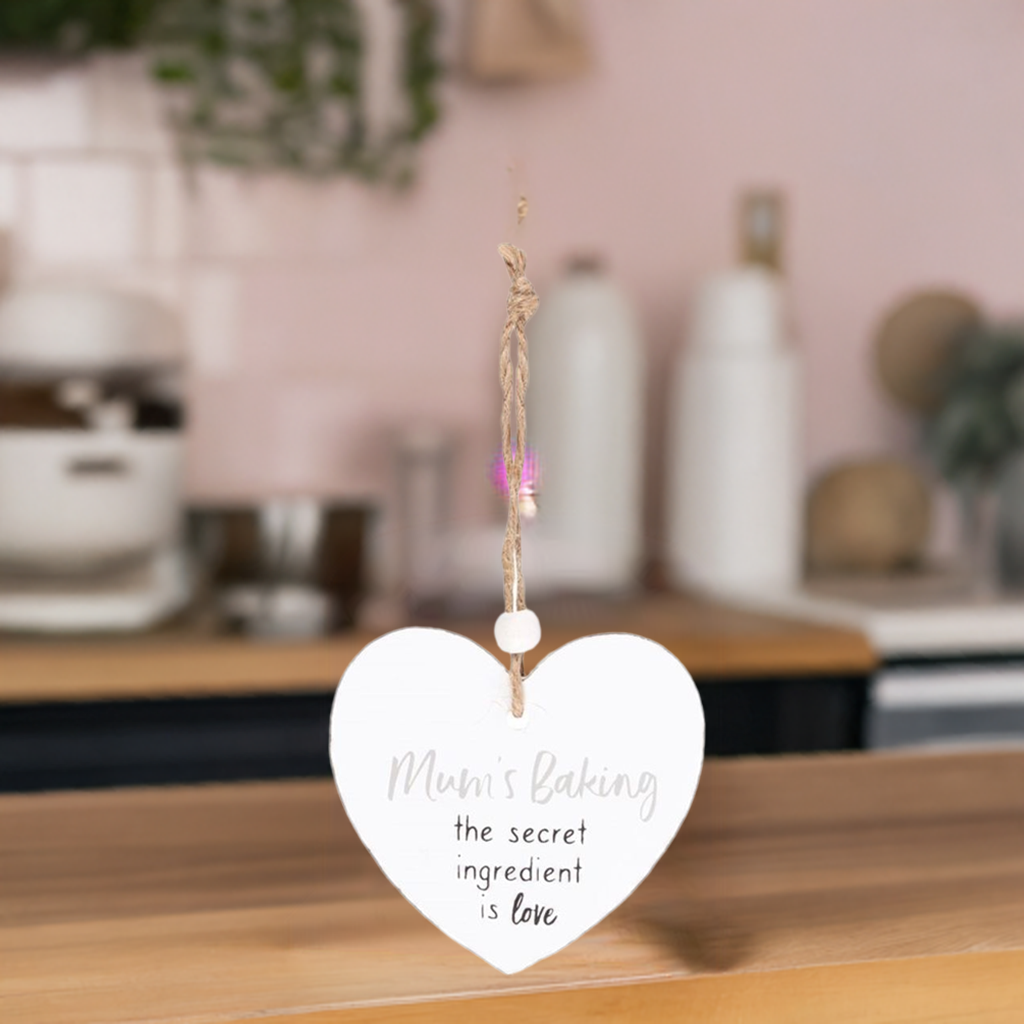 Mum's Baking Secret Ingredient Hanging Heart Sentiment Sign