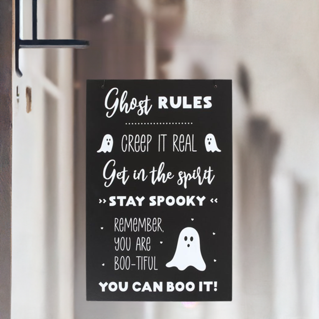 30cm Ghost Rules Hanging Sign