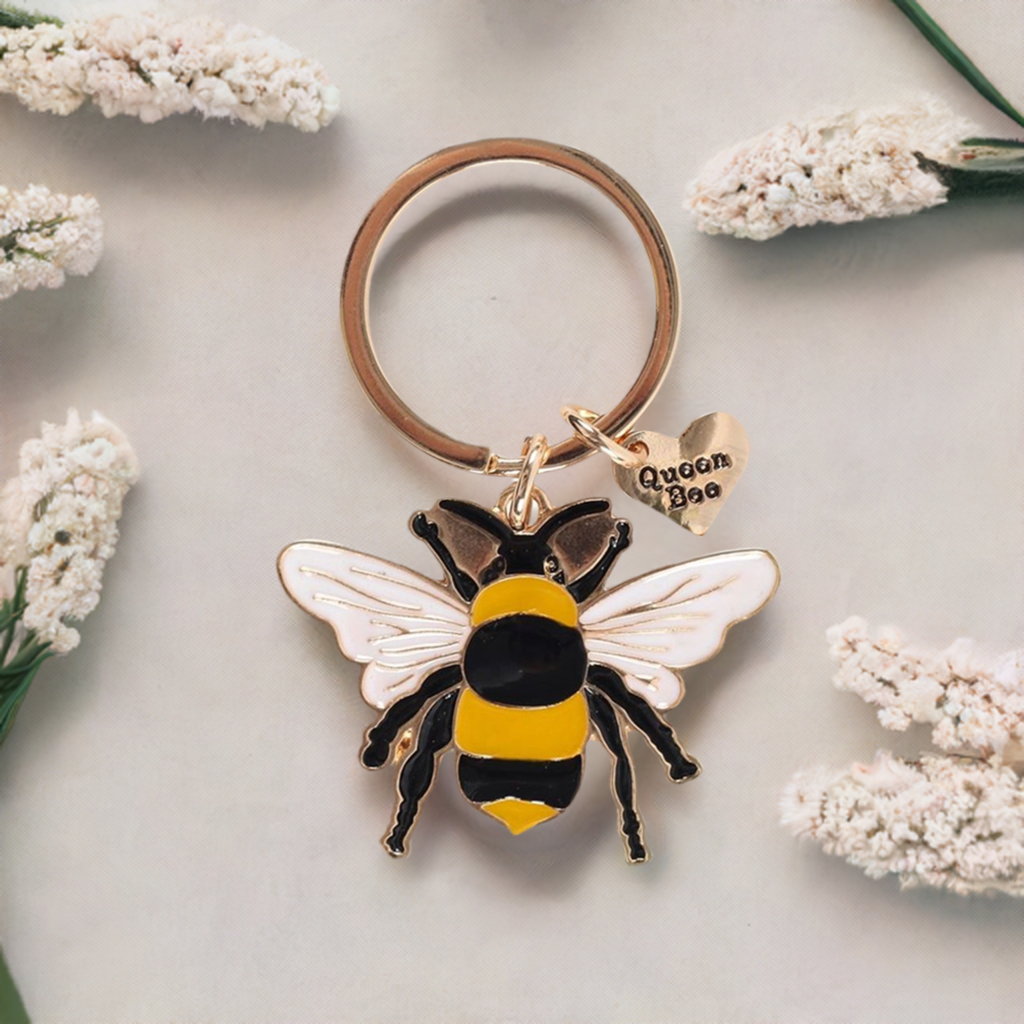 Queen Bee Enamel Keyring