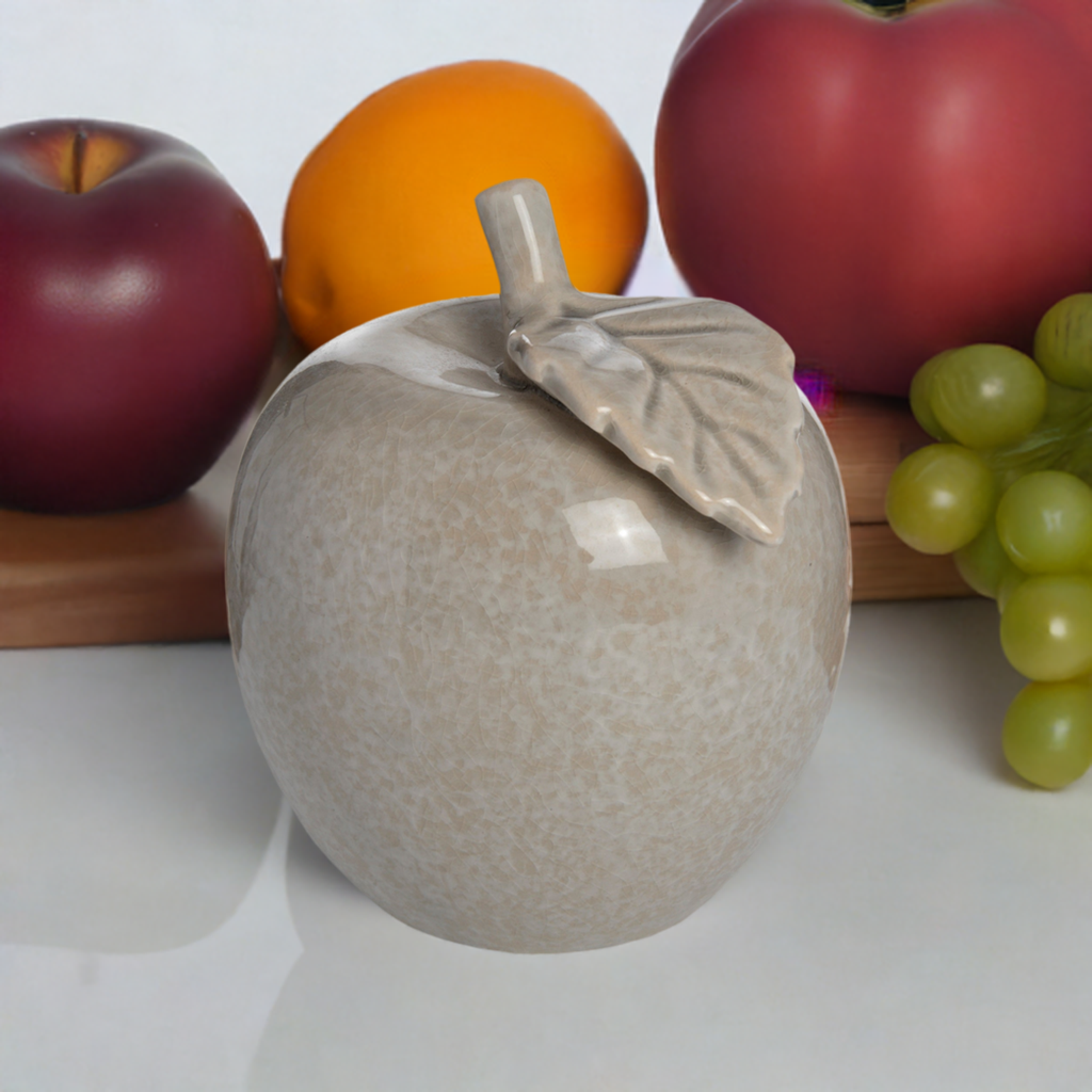 Antique Grey Small Ceramic Apple