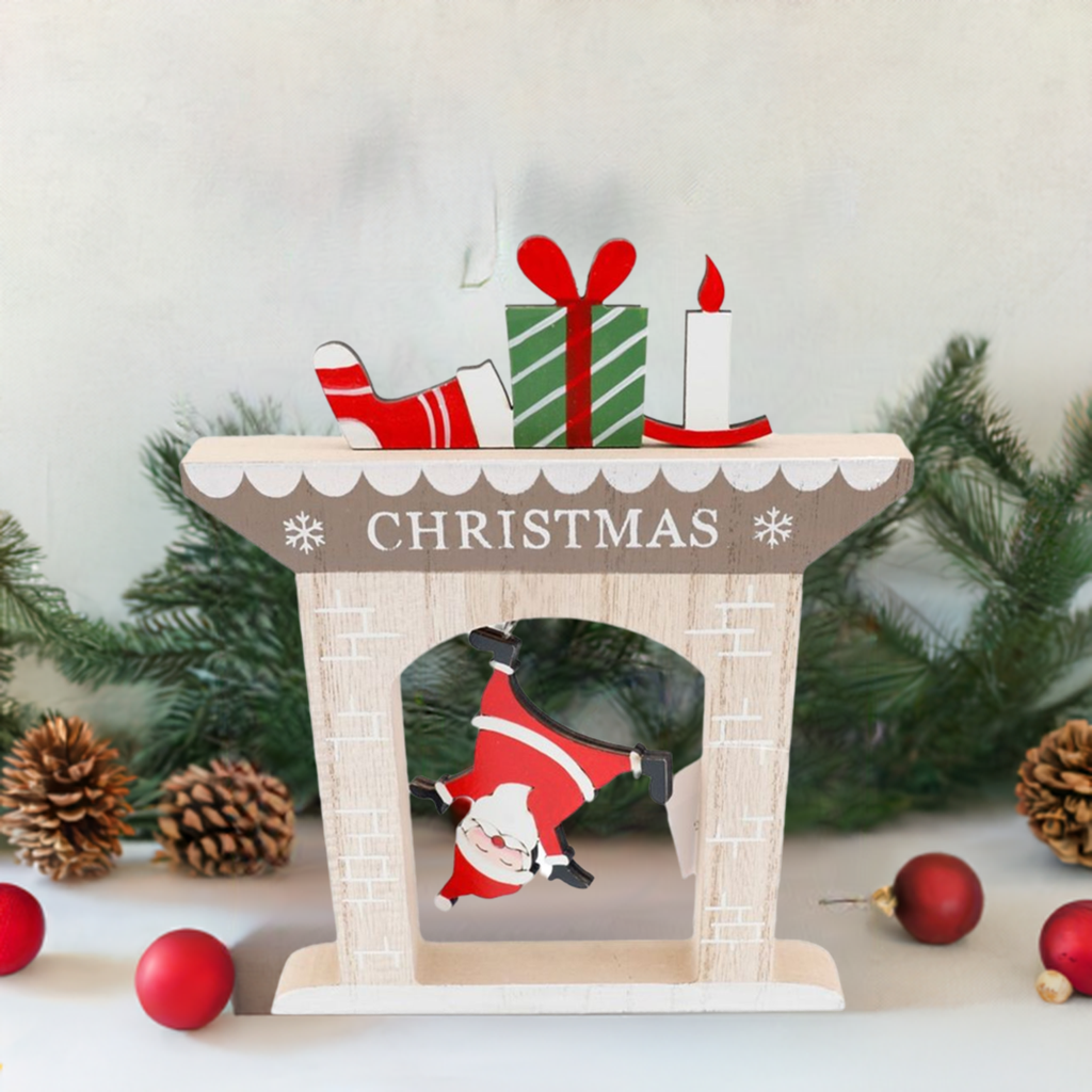 Large Wooden Falling Santa Christmas Decoration