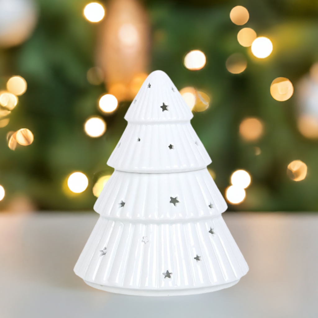 White Christmas Tree Oil Burner