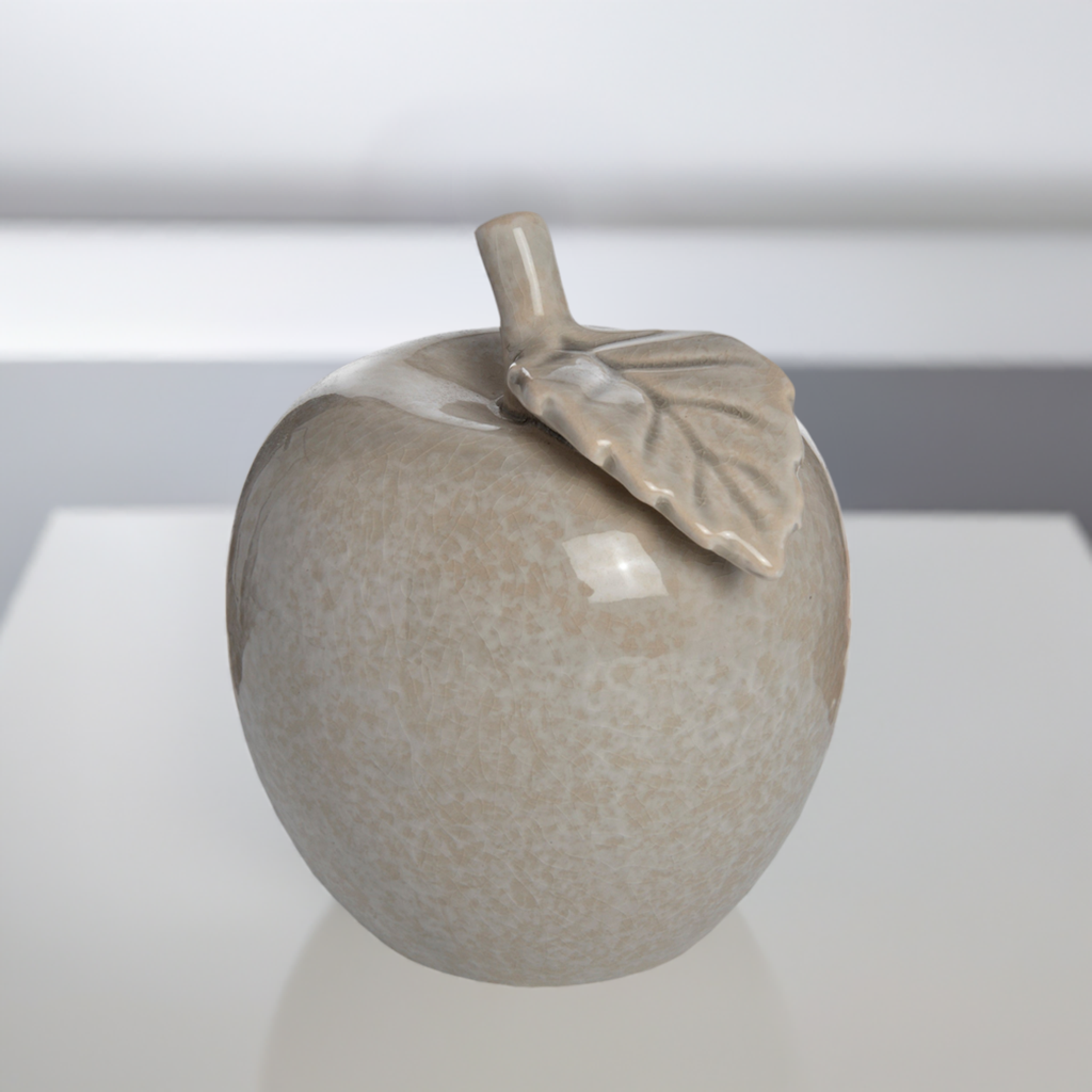 Antique Grey Small Ceramic Apple