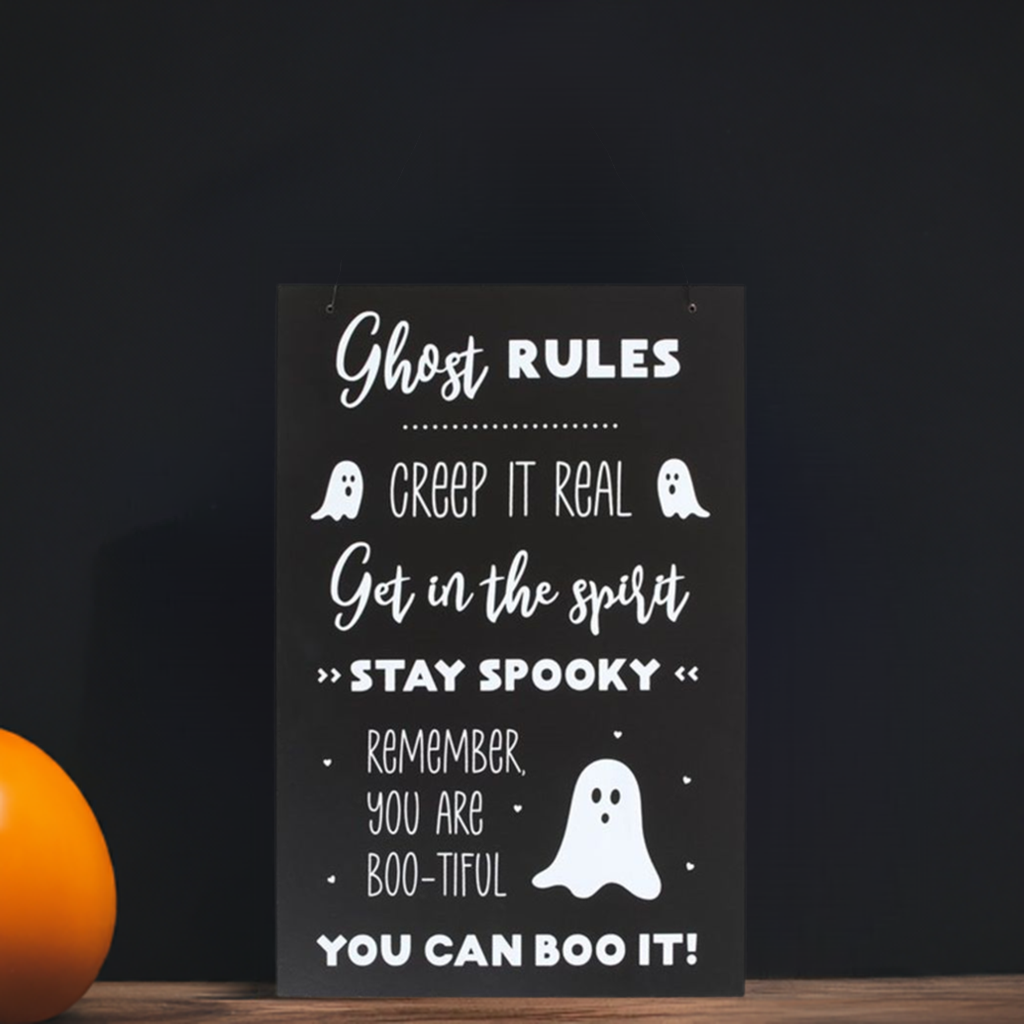 30cm Ghost Rules Hanging Sign