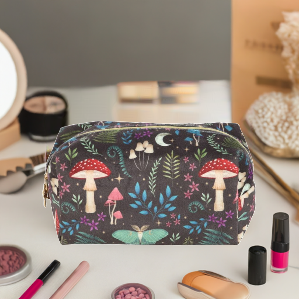 Dark Forest Print Makeup Bag