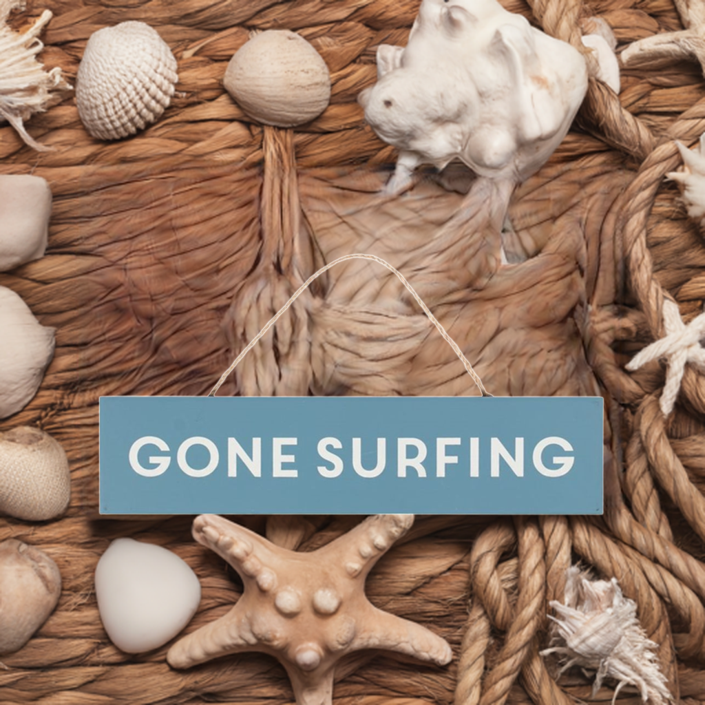 Gone Surfing Hanging Sign