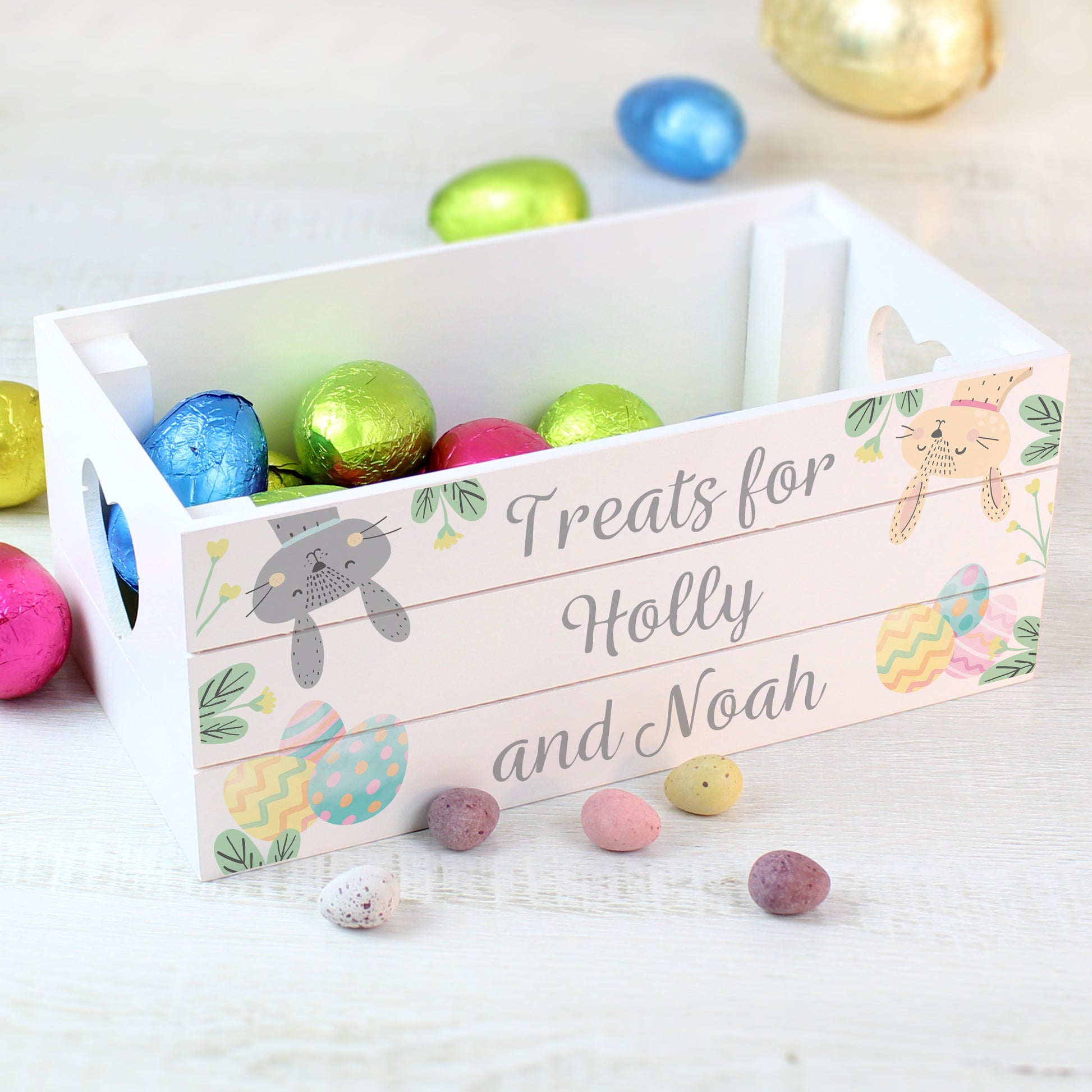 Personalised crate for Easter treats 