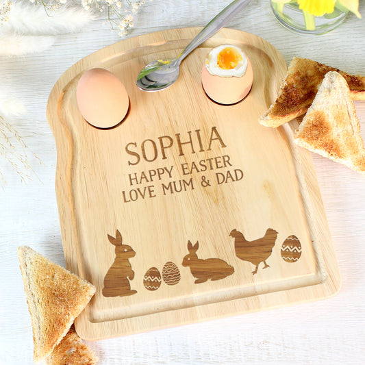 Wooden Breakfast Board for Easter