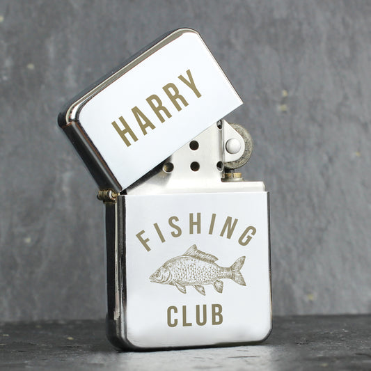 Silver lighter with fish 