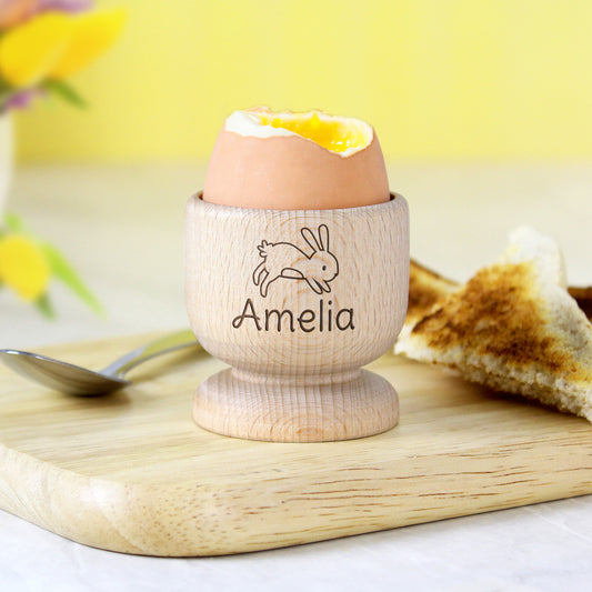 Egg cup with bunny and name