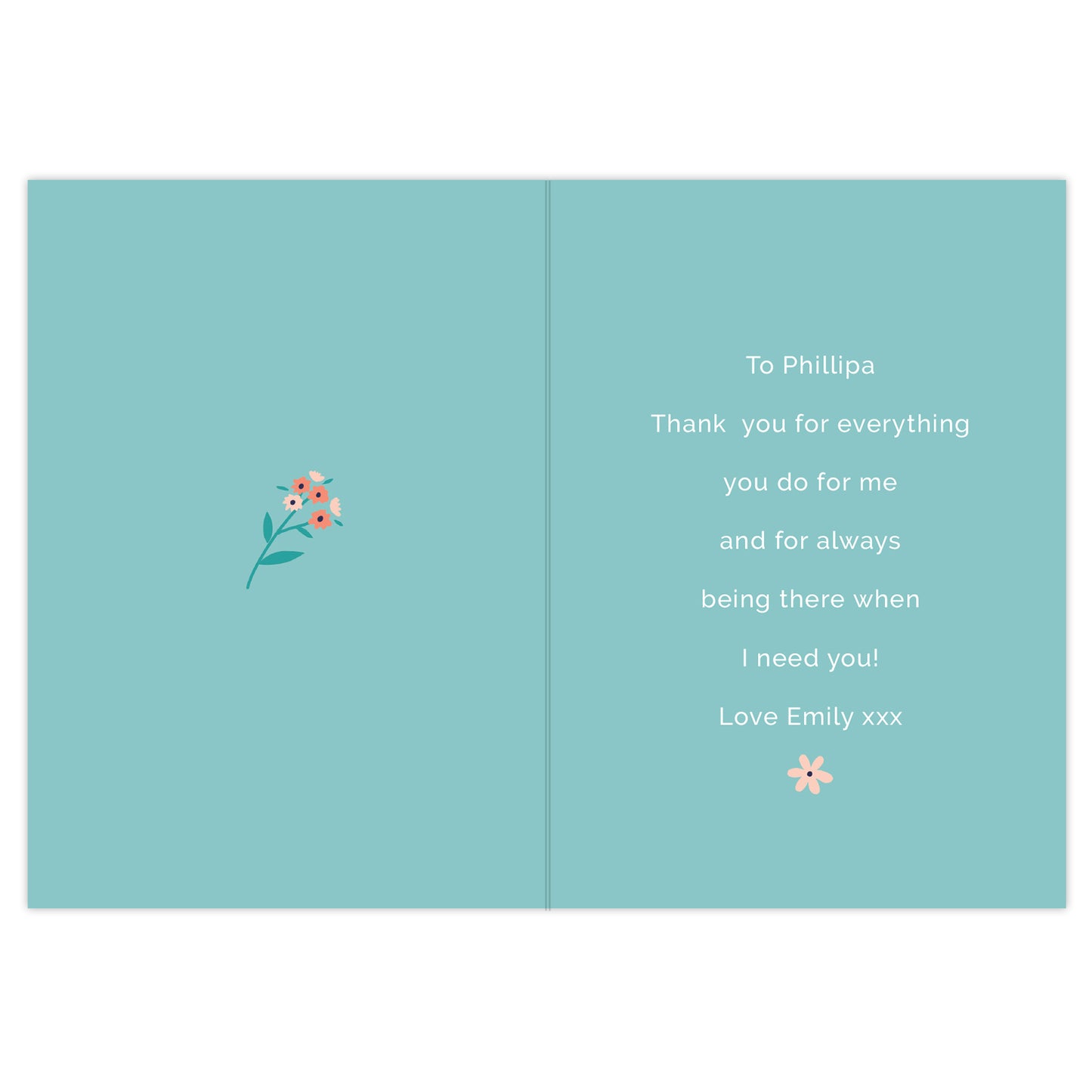 Greetings card with printed message