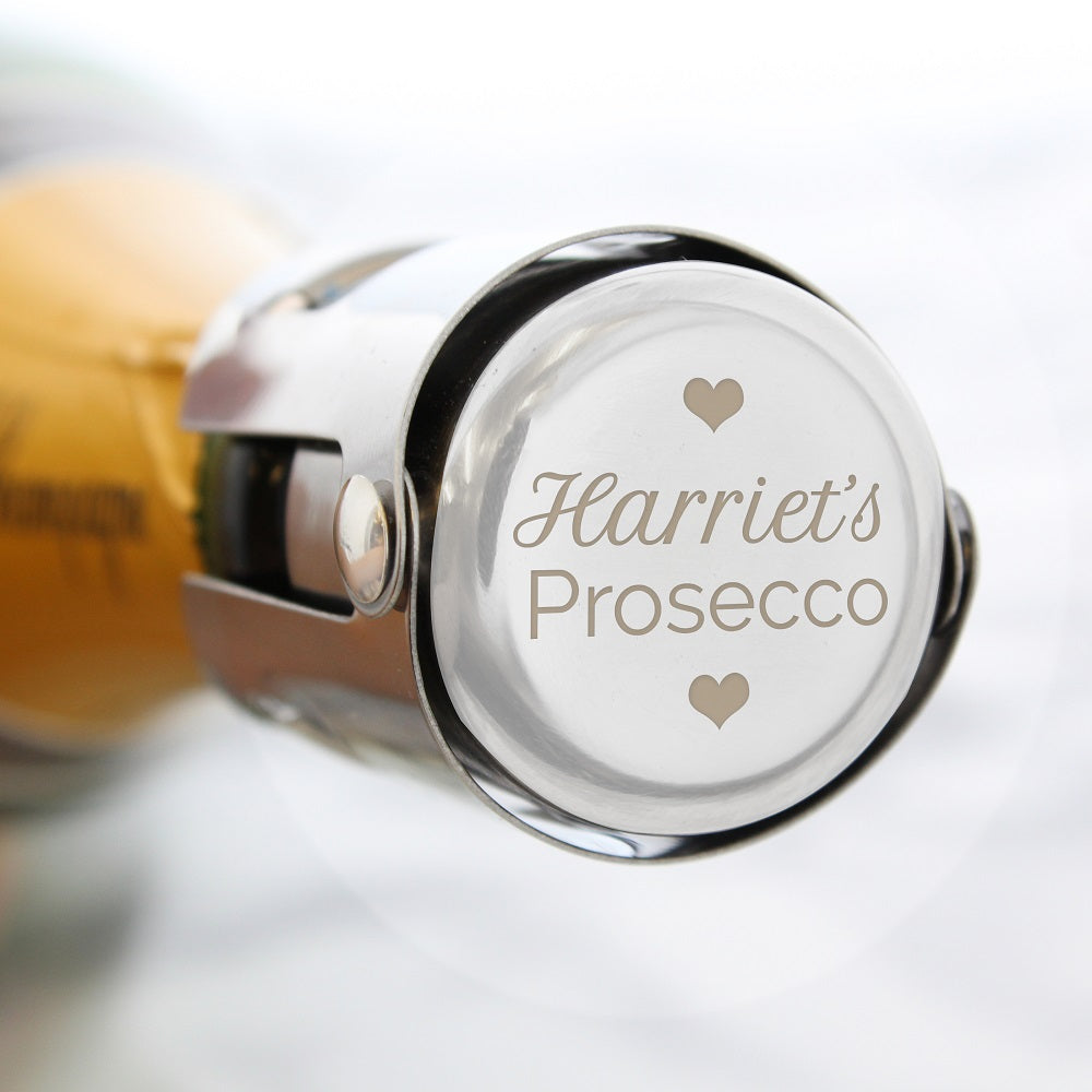 Personalised Prosecco bottle stopper