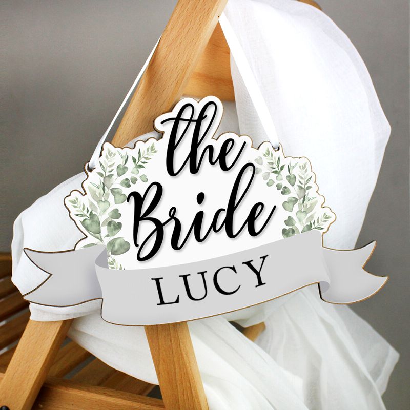 Personalised The Bride Wooden Hanging Decoration