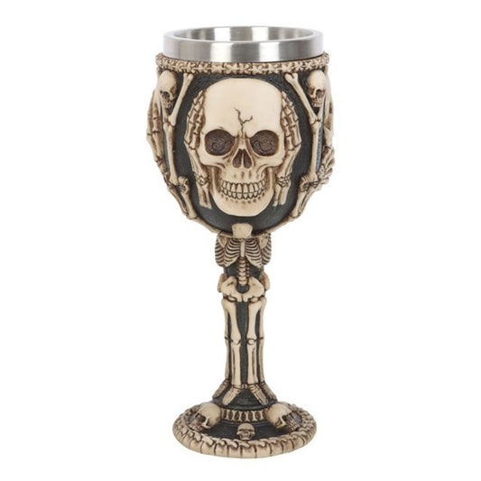 Resin See, Hear, Speak No Evil Skeleton Goblet