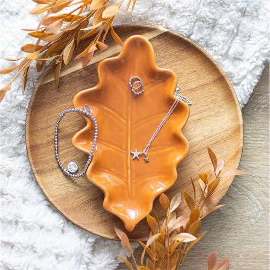 Orange Autumn Leaf Dish