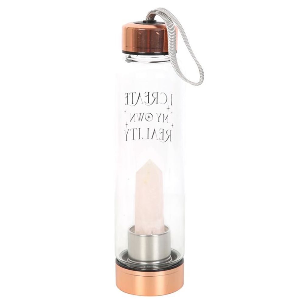 Rose Quartz Create My Own Reality Glass Water Bottle