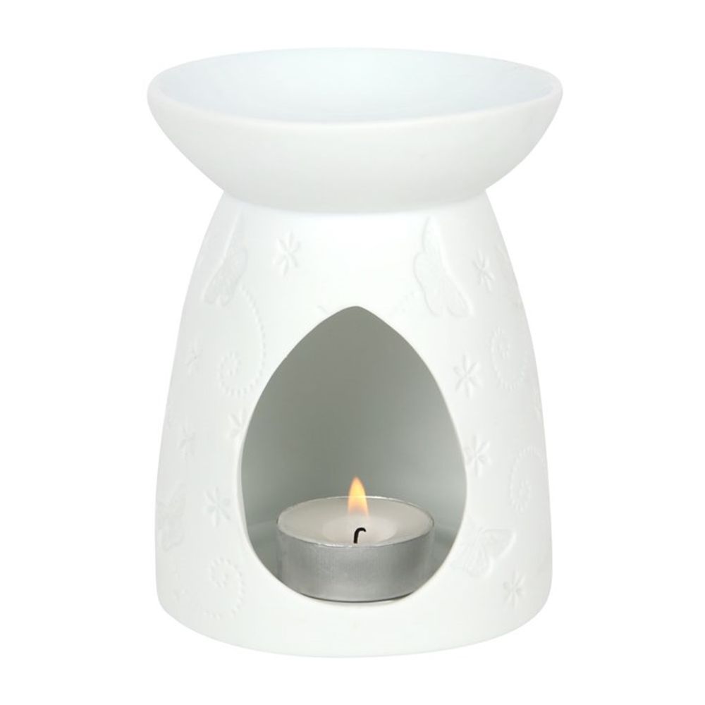 White Ceramic Butterfly Oil Burner