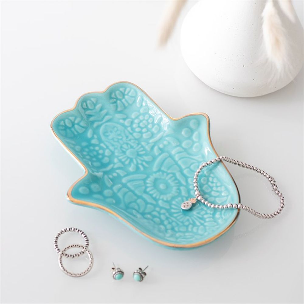 Turquoise Hamsa Hand Jewellery Dish