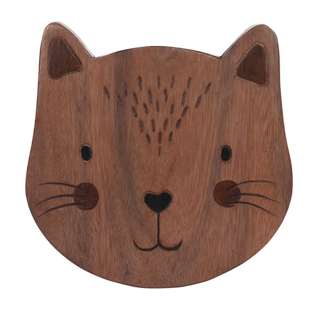 26cm Children's Wooden Cat Stool