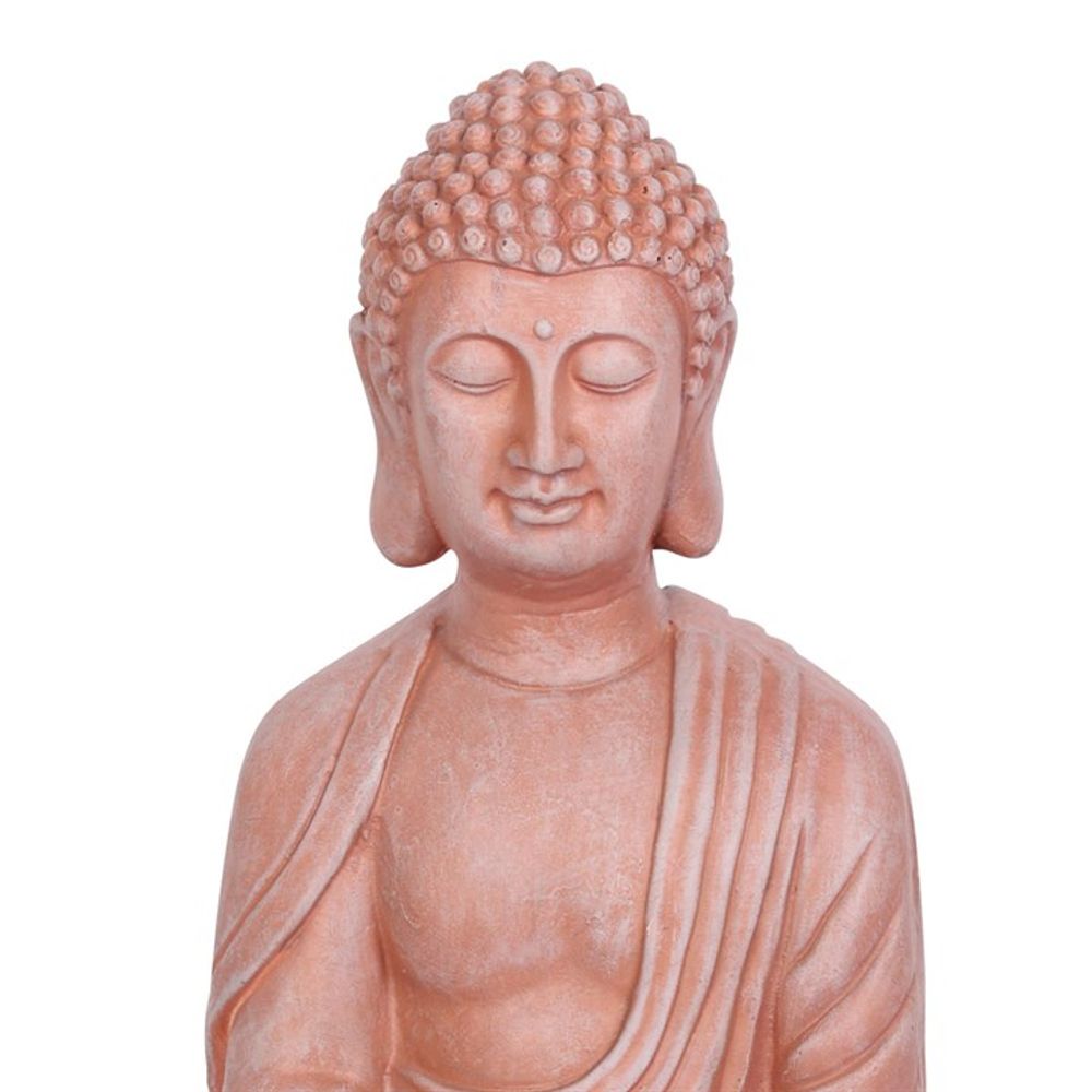 Terracotta Effect 52cm Sitting Garden Buddha