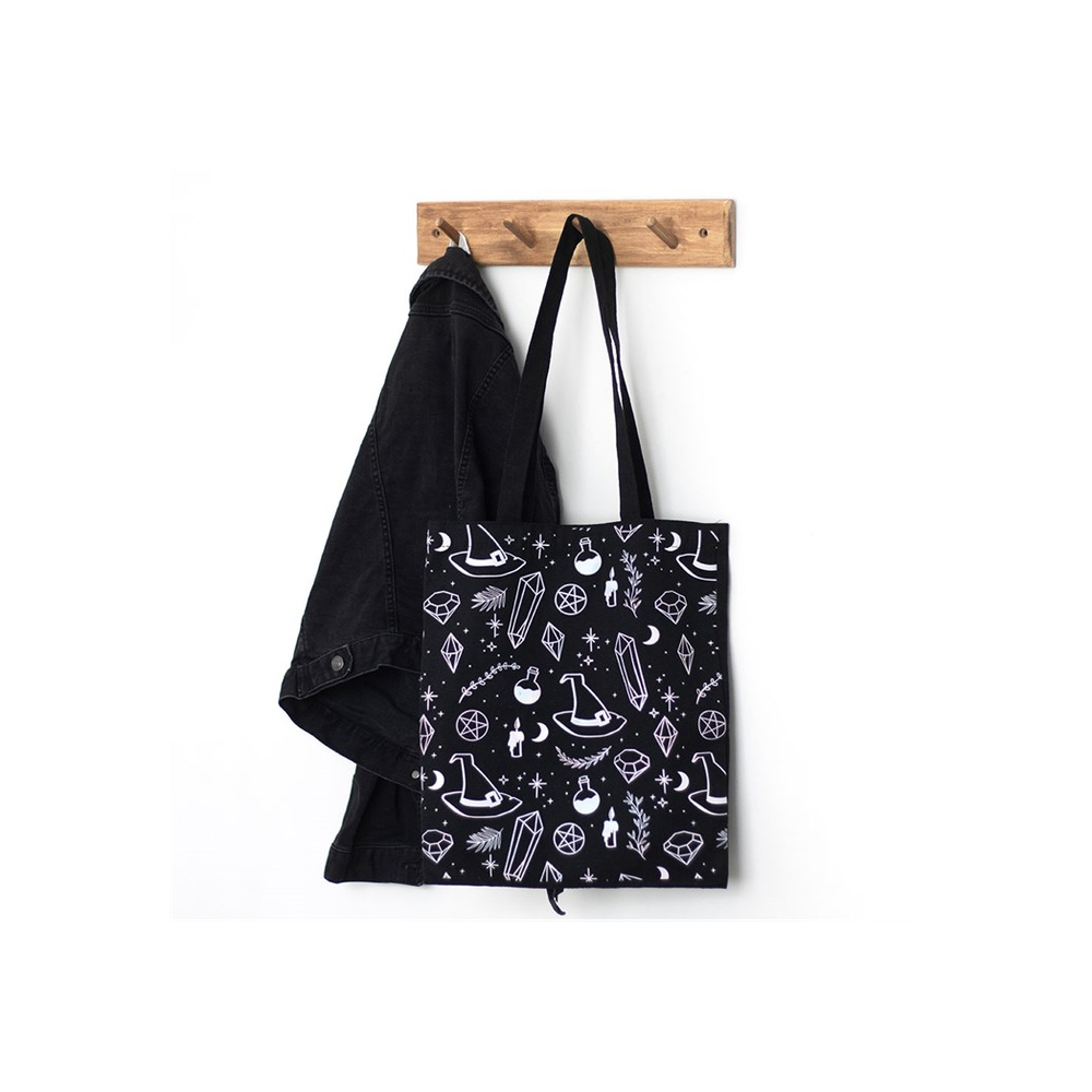 Crystal Witch Print Polycotton Tote Bag