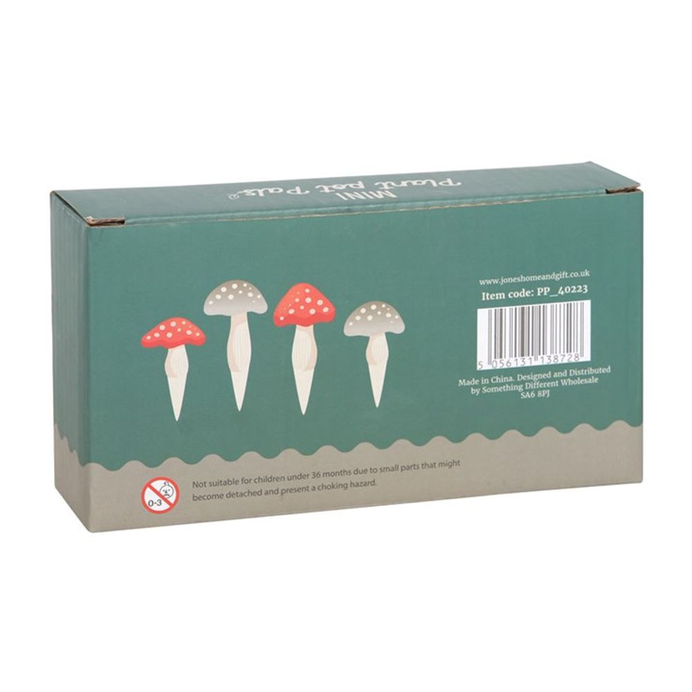 Set of 4 Mini Mushroom Plant Pot Pals