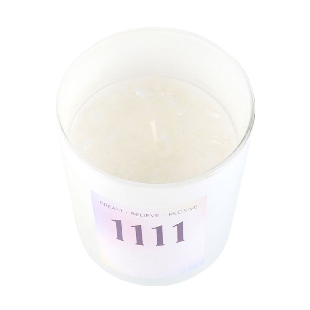 1111 Angel Number Crystal Chip Candle