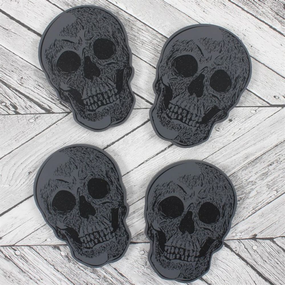 Set Of 4 Skull Coasters