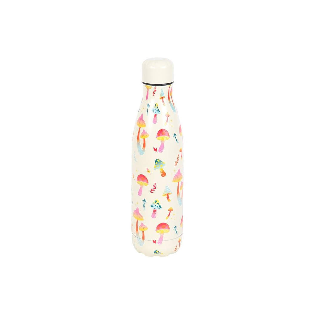 Funky Fungi Mushroom Print Metal Water Bottle